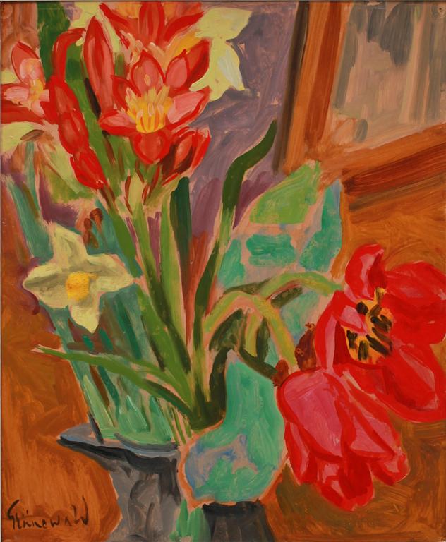 ISAAC GRÜNEWALD, olja på pannå, sign.