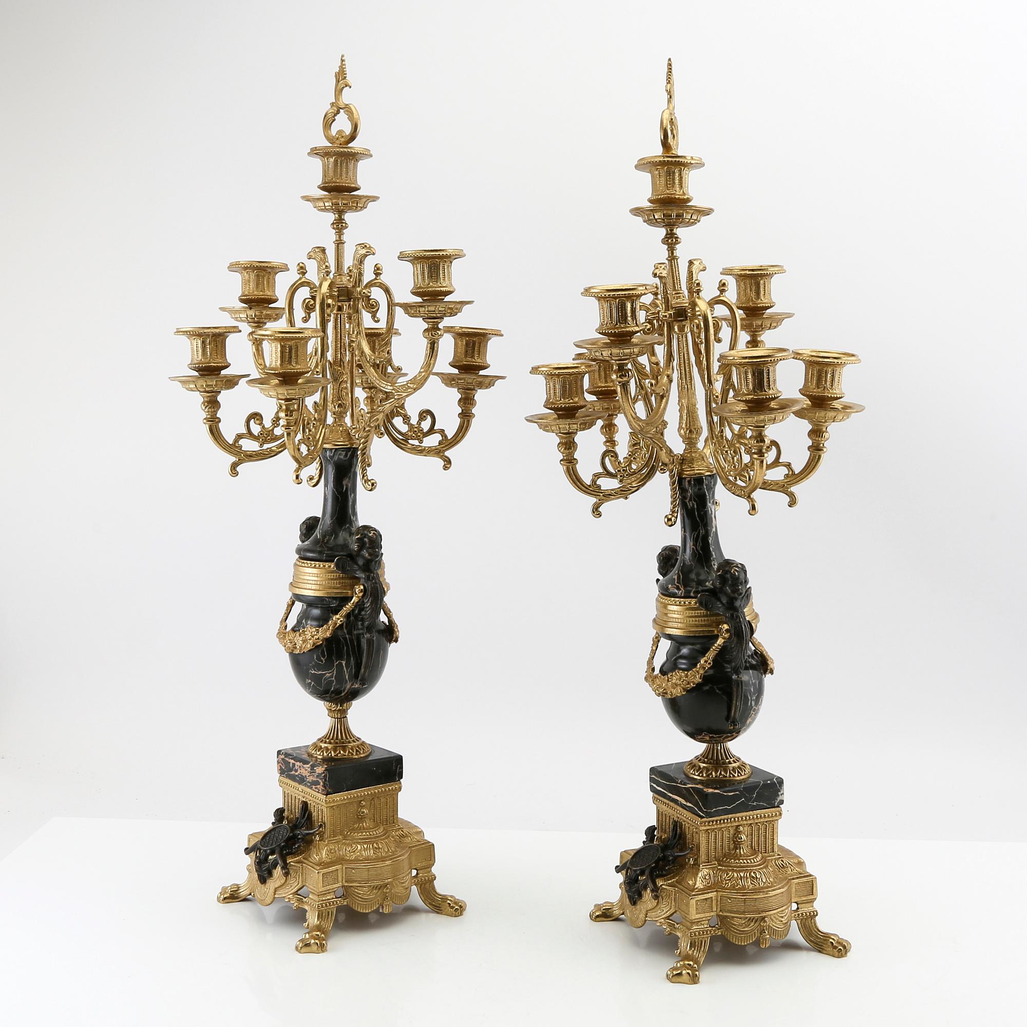 Kandelabrar 1 par, Louis XVI-stil 1900-talets andra hälft.