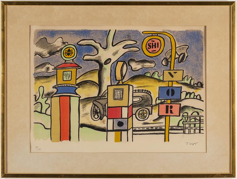 FERNAND LÉGER, efter, färglitografi, 1954, signerad i trycket  52/180.