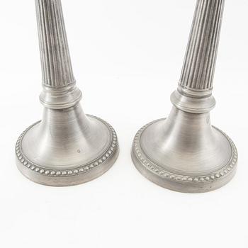 Berndt Oscar Santesson, candlesticks 4 pcs late 19th century tin.
