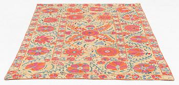 A 19th century Suzani embroidery, probably Nurata region, Uzbekistan, ca 169 x 113 cm.