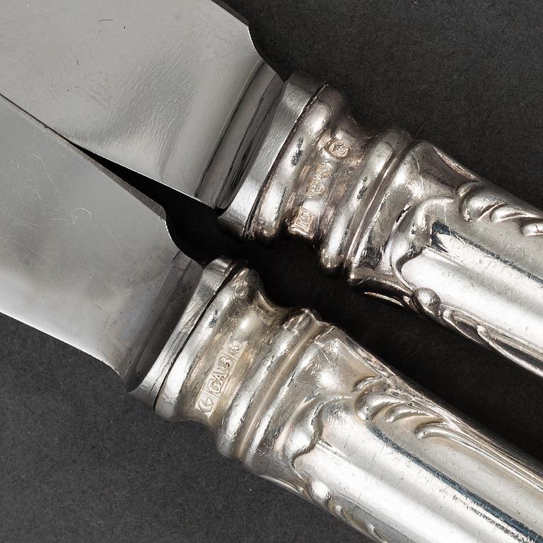 GAB, bordsknivar, 12 st, silver, modell "Prins Albert", bl a Eskilstuna 1978.