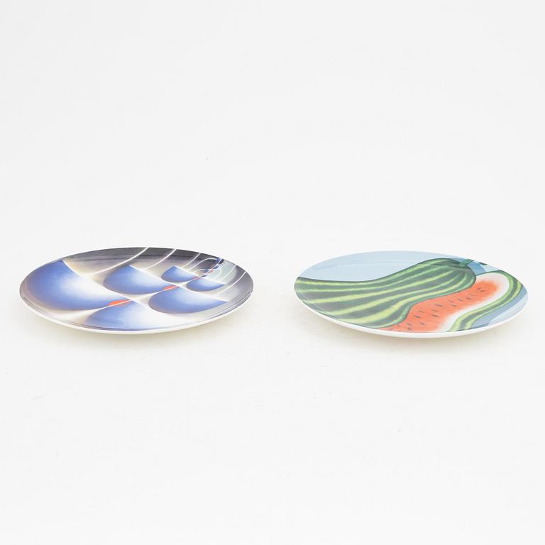 Julie Curtiss, Loie Hollowell, two limited edition porcelain plates.