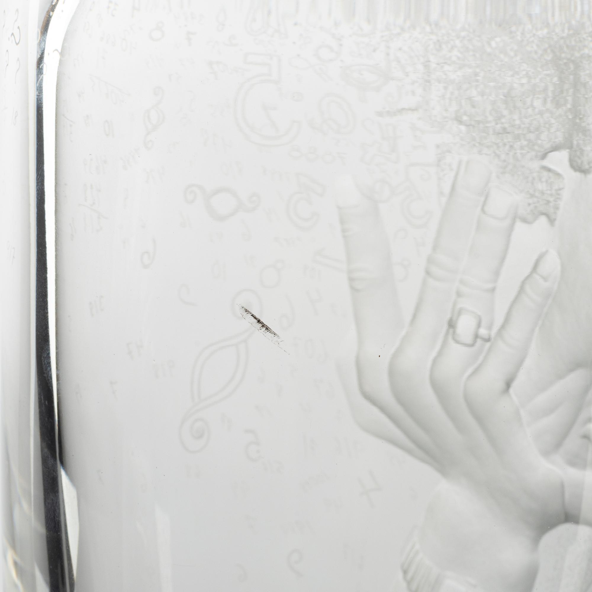 Mats Jonasson, vas, "På heder och samvete", Målerås Glasbruk, 4/10, 1989.