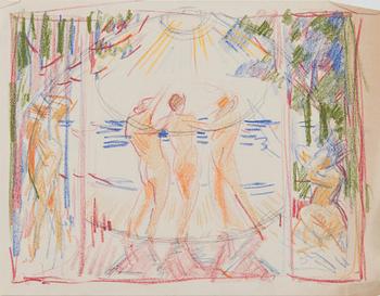 Santeri Salokivi, Sketches, 4 pcs, for the work 'The Song of the Sun' (1929).