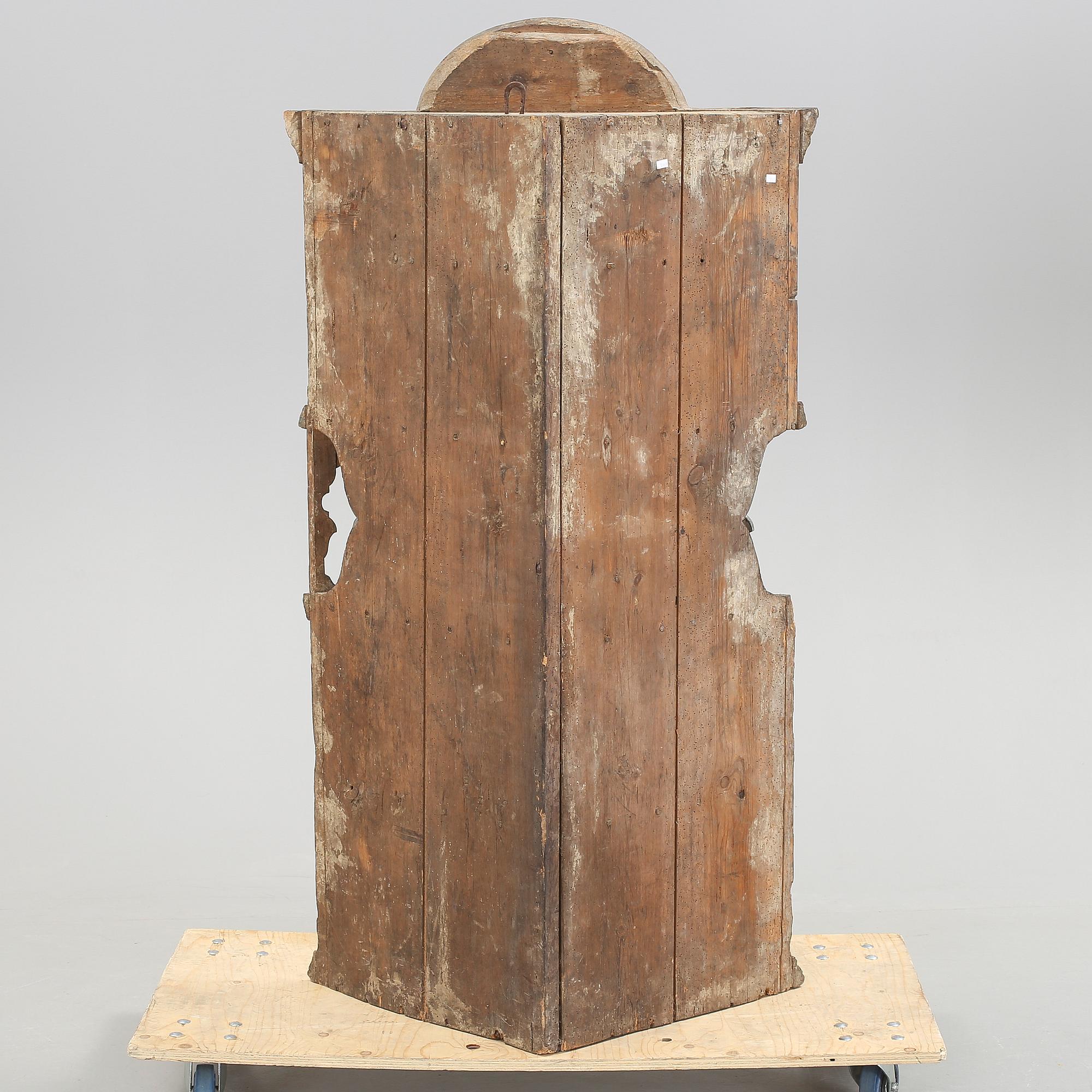 HÖRNSKÅP, Allmoge, så kallat Änglaskåp, Skåne, bär datering 1843.