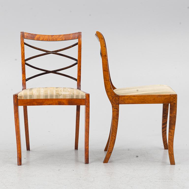 Carl Malmsten, Four chairs, Swedish Grace, Svenska Möbelfabrikerna Bodafors, 1920s.