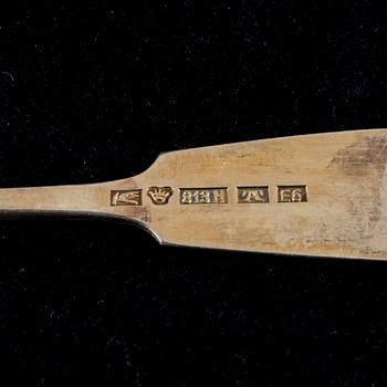 MOCCASKEDAR, 12 st, förgyllt silver, Finska Guldsmeds Ab, Åbo 1928-1934. Vikt 102,4 g.