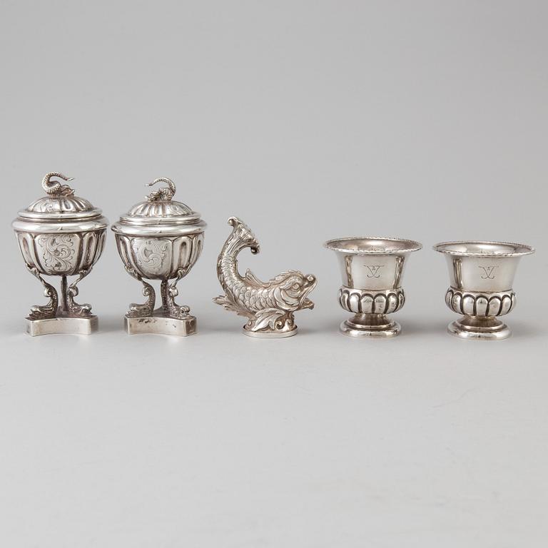 Five 19th/20th century silver table decorations, Mexico.