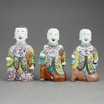 FIGURINER, 3 st, porslin, Kina, 1900-tal.