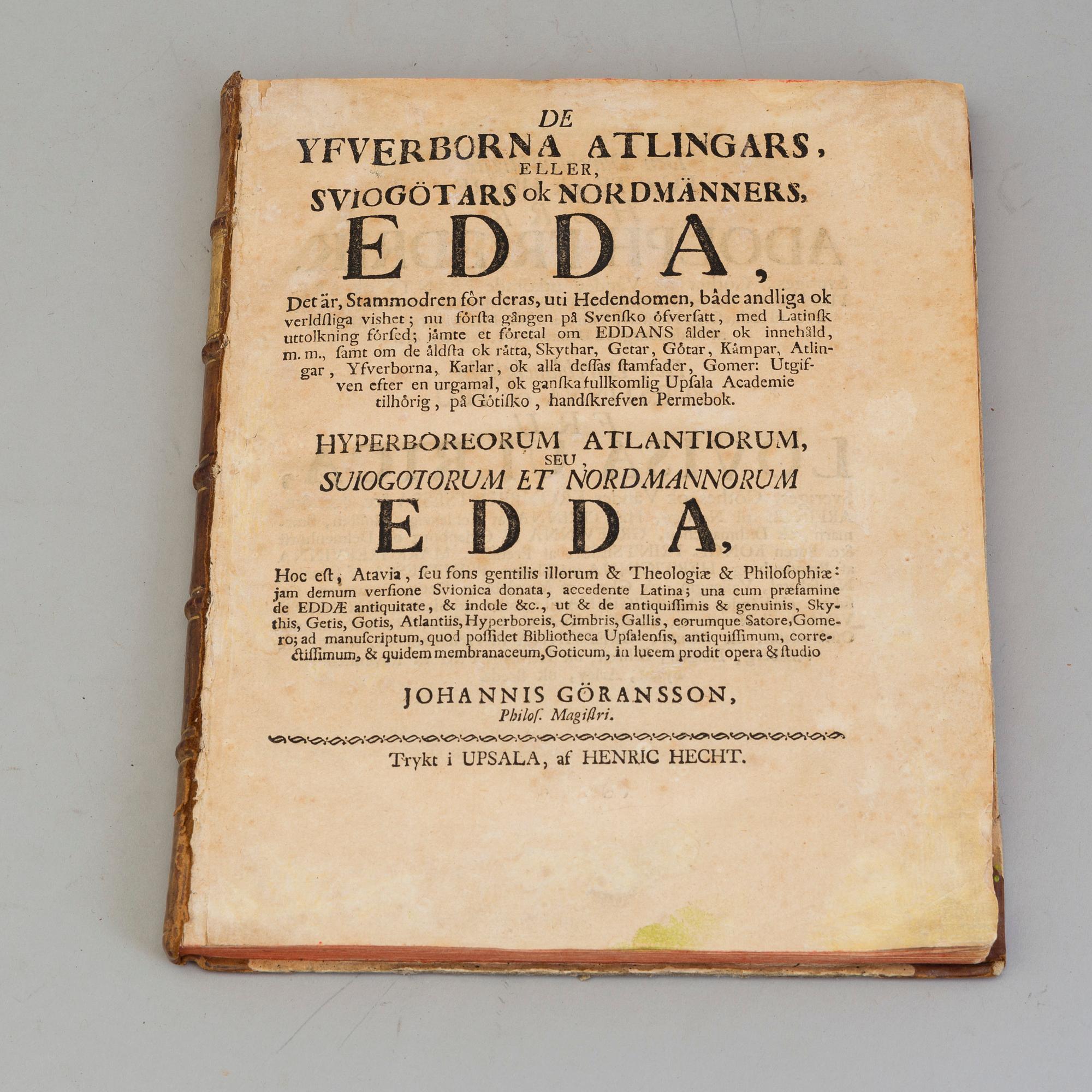 A BOOK, Johan Göransson, Uppsala 1746.