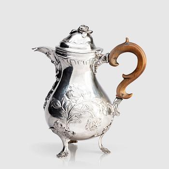 232. A Swedish Rococo silver coffee-pot, mark of Zacharias Ekfelt, Arboga 1771.