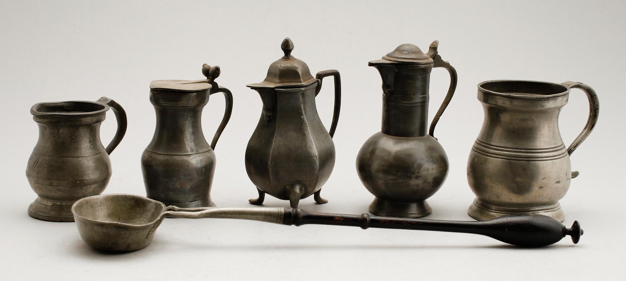 SAMLING TENNFÖREMÅL, 6 del, bla 1800-tal.