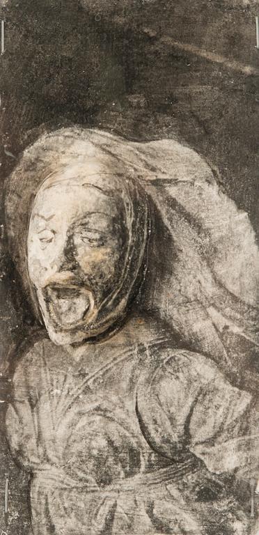 mixed media / drawing and 3D paper casting, a tergo signed and dated 1999.