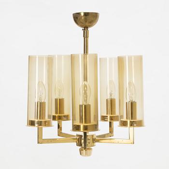 A brass cieling lamp, second half of the 20th century.