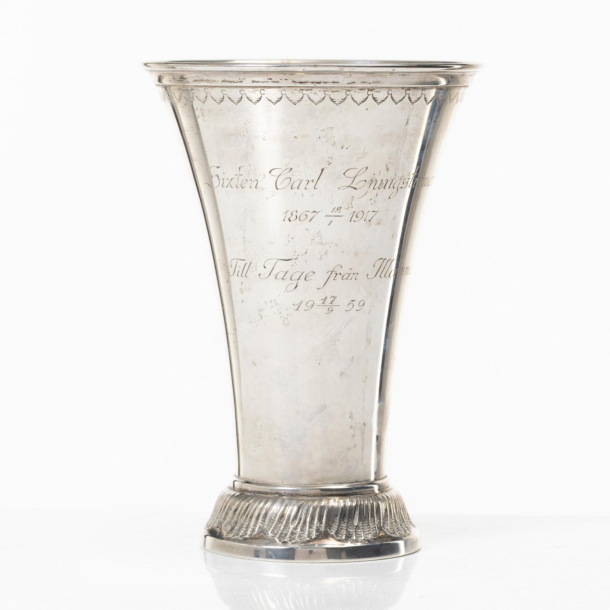 A silver beaker, Bernhard Hertz, Stockholm, Sweden, 1916.