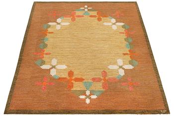 Ulla Parkdal, matta, rölakan, "Solbacka", ca. 235 x 163 cm.