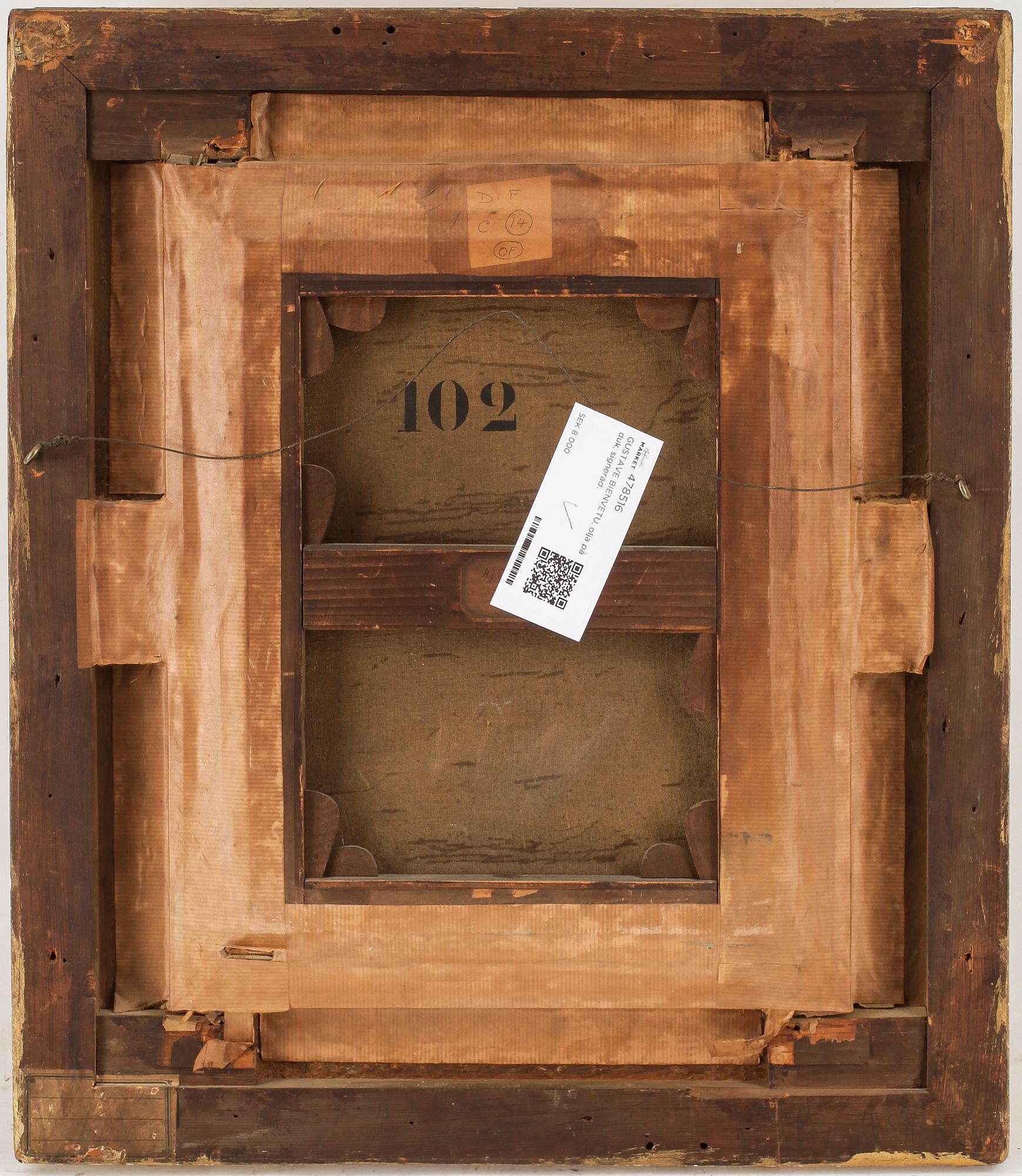 GUSTAVE BIENVETU, olja på duk, signerad.