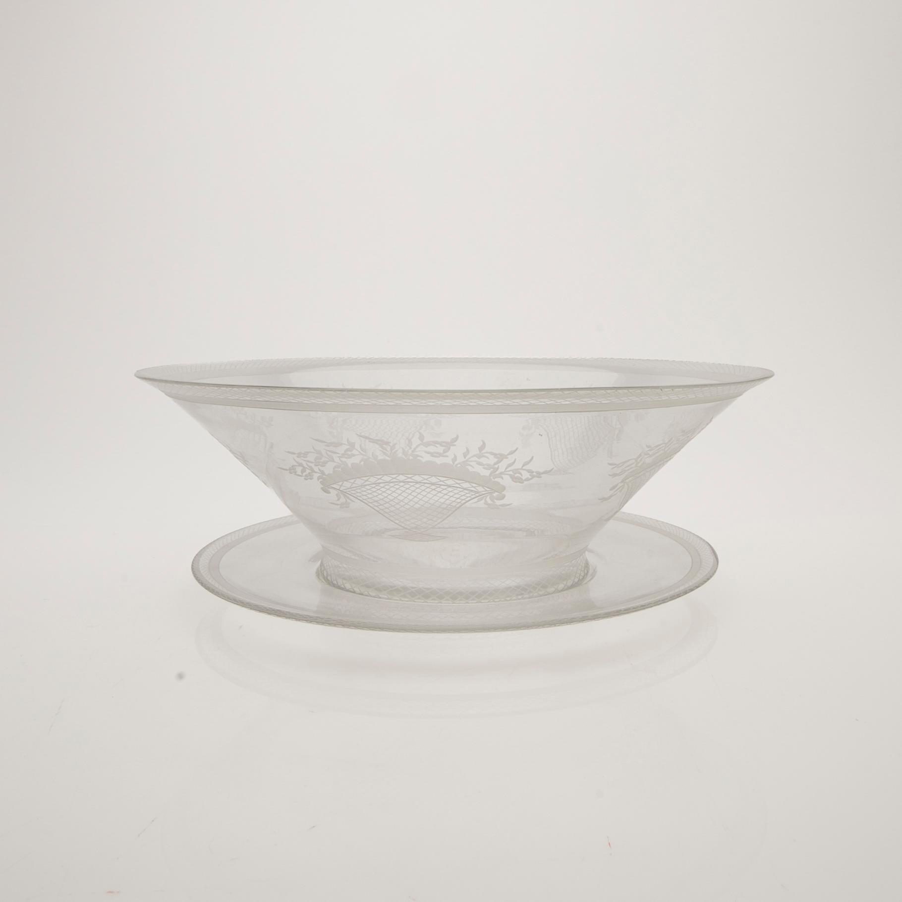 Edward Hald, Glasses, 2 pcs, Orrefors and Kosta Boda, 1920s.
