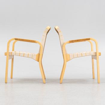 Alvar Aalto, a pair of modell 45 armchairs, Artek, Finland.