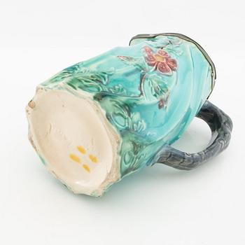 Toddy pot Art Nouveau around 1900 majolica.