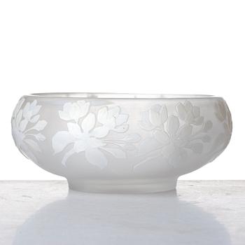 Karl Lindeberg, an Art Nouveau cameo glass bowl, Kosta.