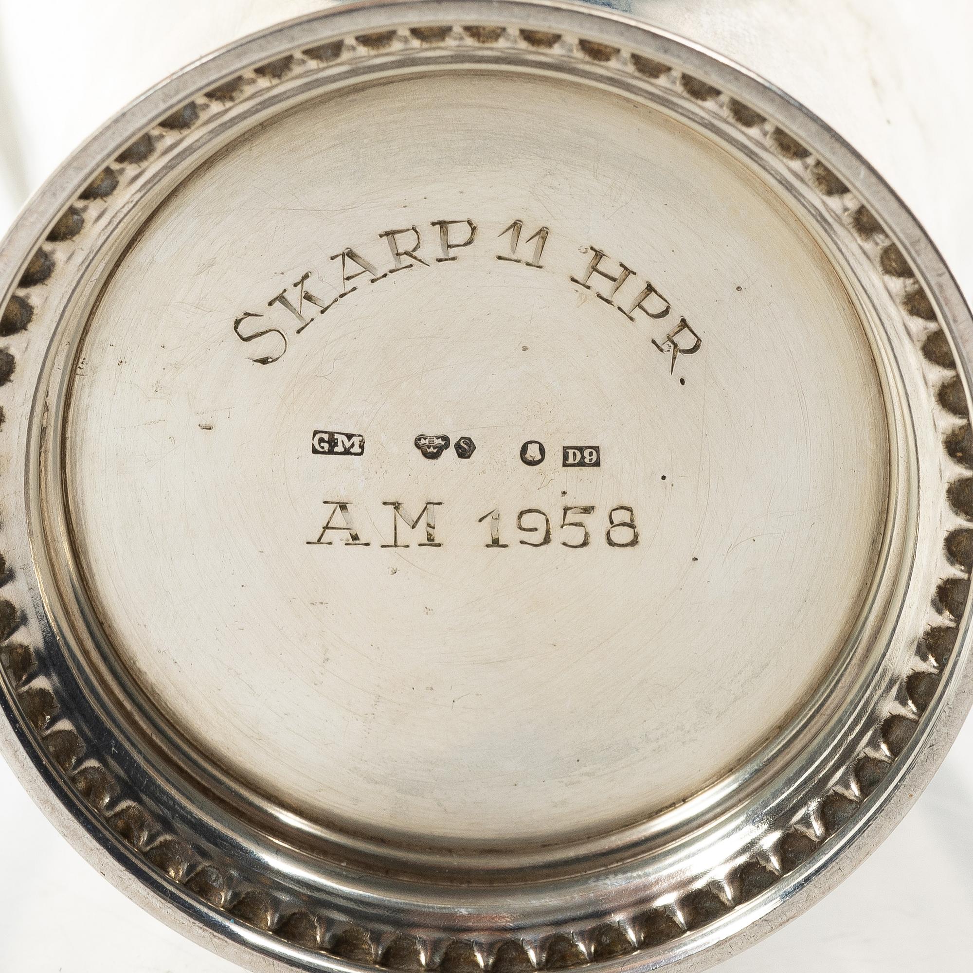 Samling silver, mestadels GEWE, 7 delar, vikt ca 550 gram.