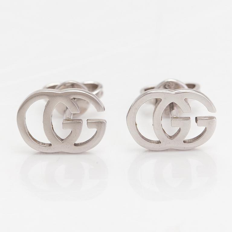 Gucci, A pair of 18K white gold earrings. Marked Gucci, Made in Italy.