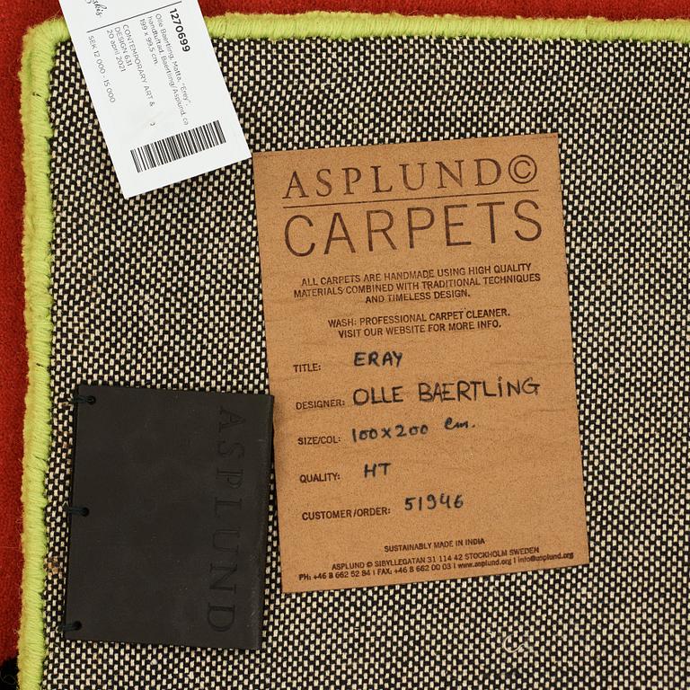 Olle Baertling, a carpet, "Erey", hand tufted, Baertling/Asplund, ca 199 x 99,5 cm.