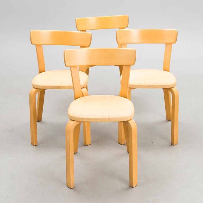 ALVAR AALTO, tuoleja, 4 kpl, malli 69, Artek 1900-luvun puoliväli.