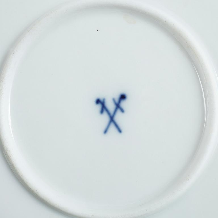 SERVISDELAR, 8 st, porslin, Meissen, 1900-tal.