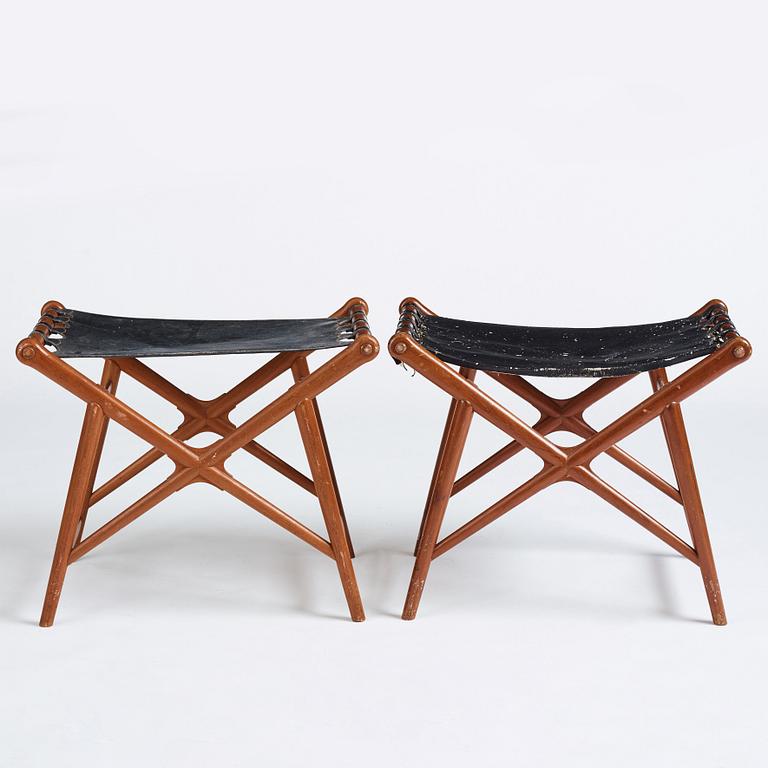 Erik Glemme, a pair of stools, Sweden 1940-50's.