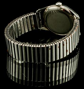 ARMBANDSUR, herr, stål, omkring 1900-talets mitt.