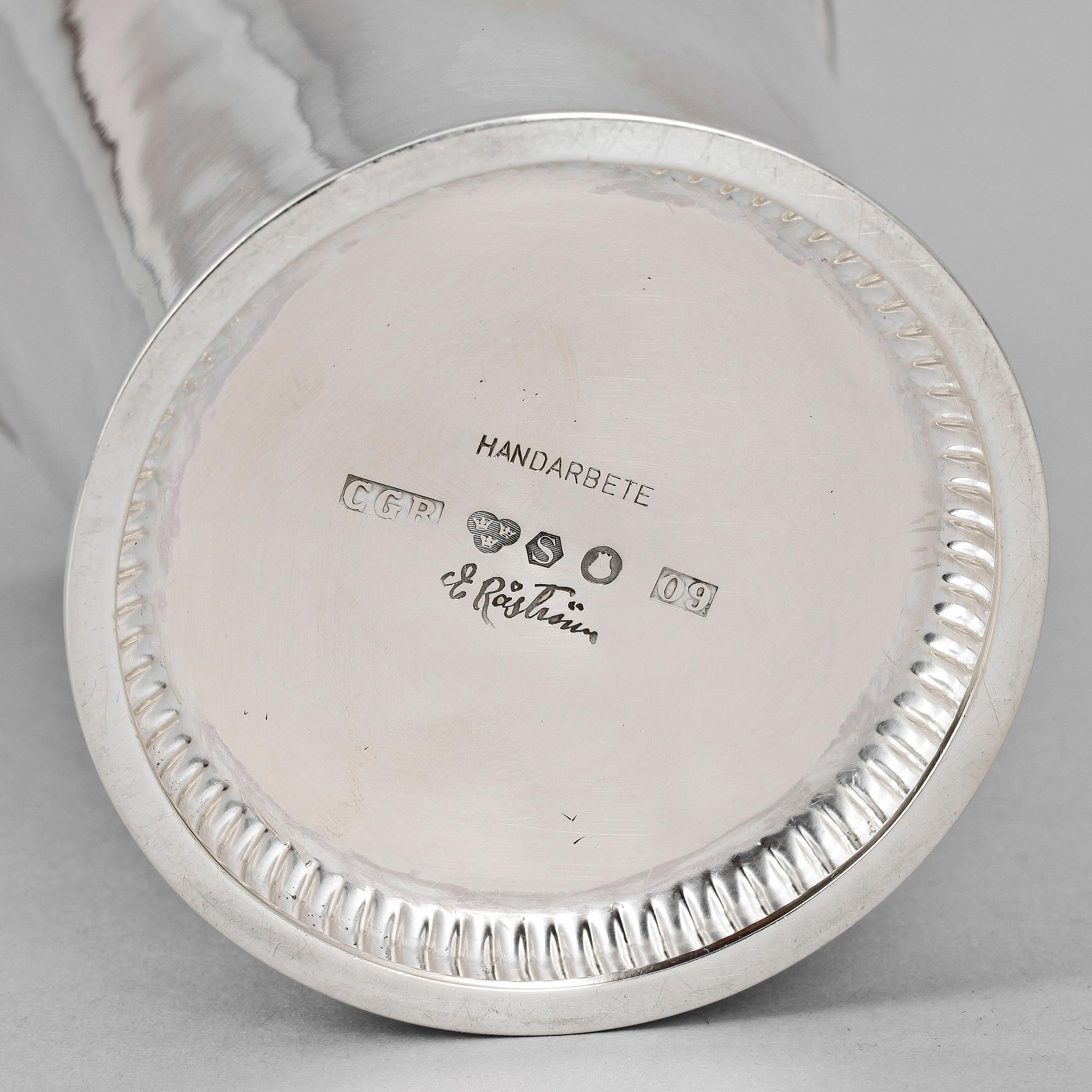 BÄGARE, silver, Eric Råström, C.G. Råström, Stockholm, 1964. Vikt 254g.