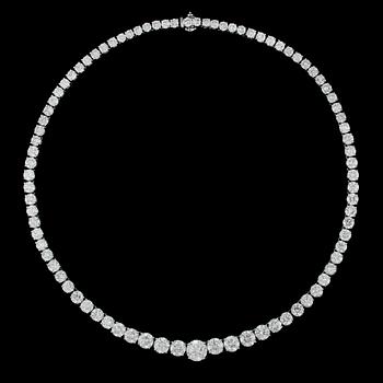 COLLIER, briljantslipade diamanter, tot. 35 ct.