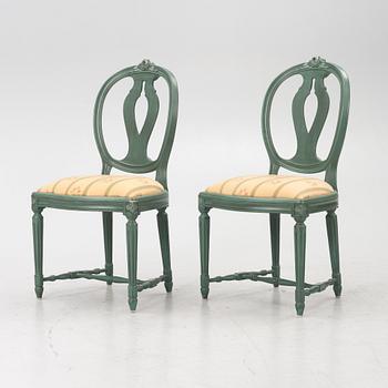 Stolar, 8 st, Gustaviansk stil, "Rosen", K.A. Roos, Helsingborg.