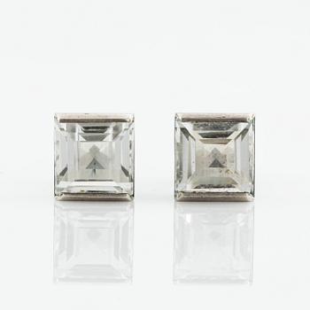 Wiwen Nilsson, earrings, sterling silver with rock crystal. Lund 1962.