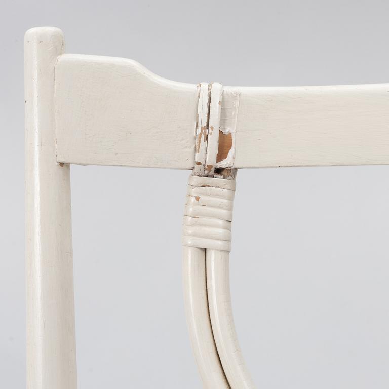 Josef Frank, a set of eight dining chairs, model B2238, Svenskt Tenn. second half of the 20th century.