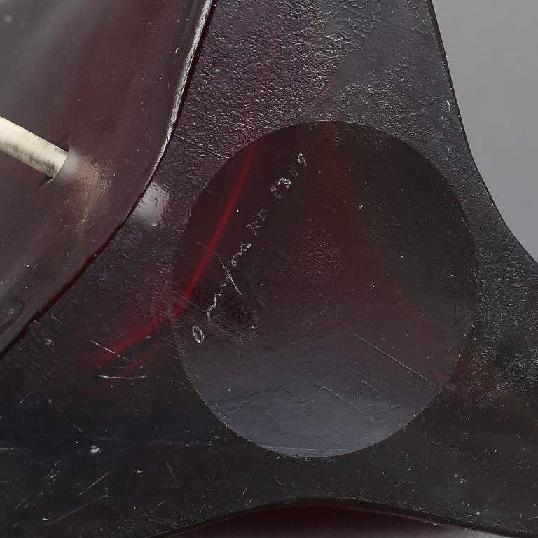 BORDSLAMPA, glas, Carl Fagerlund, Orrefors, märkt RD 1309.