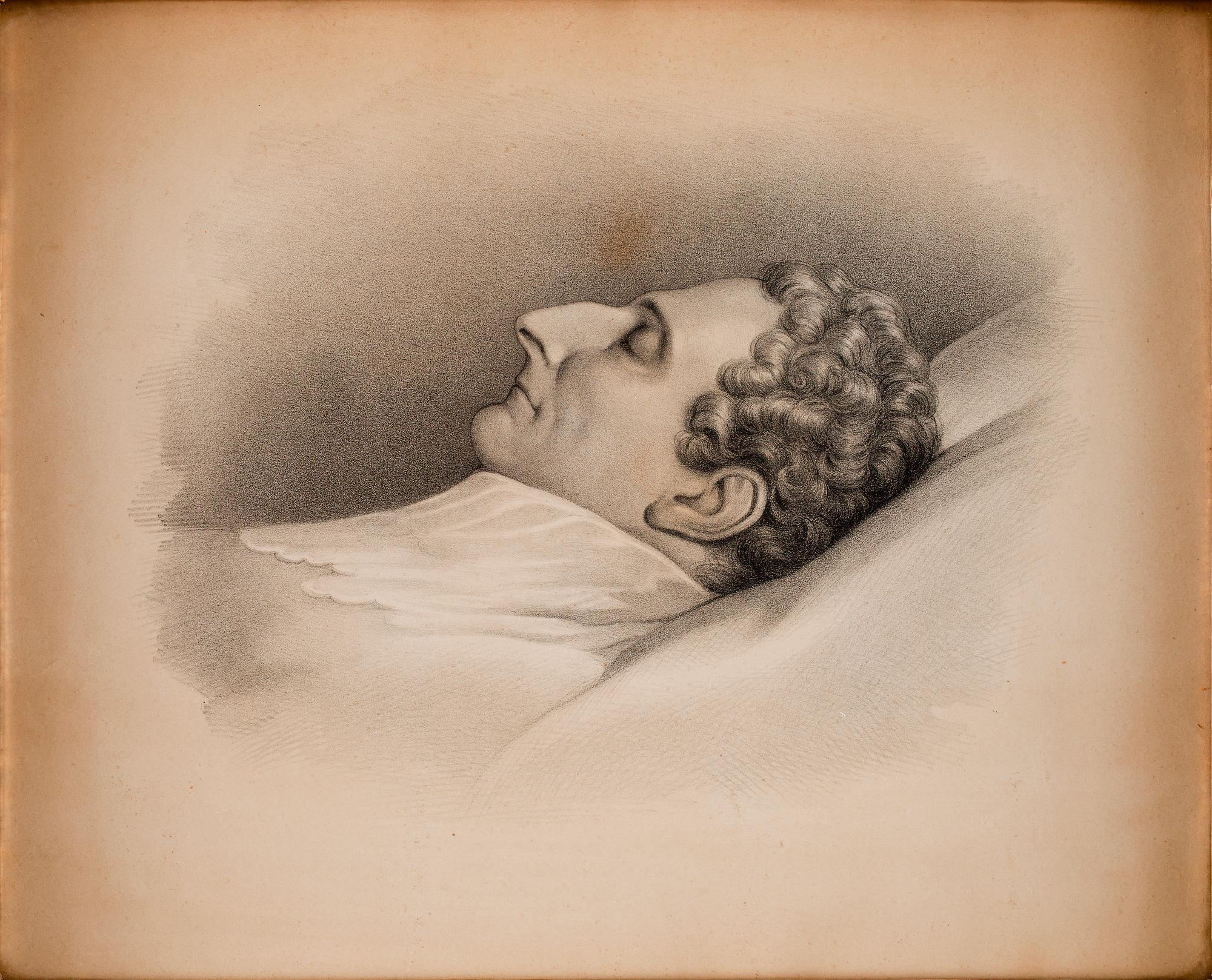 Karl XIV Johan on lit de parade.