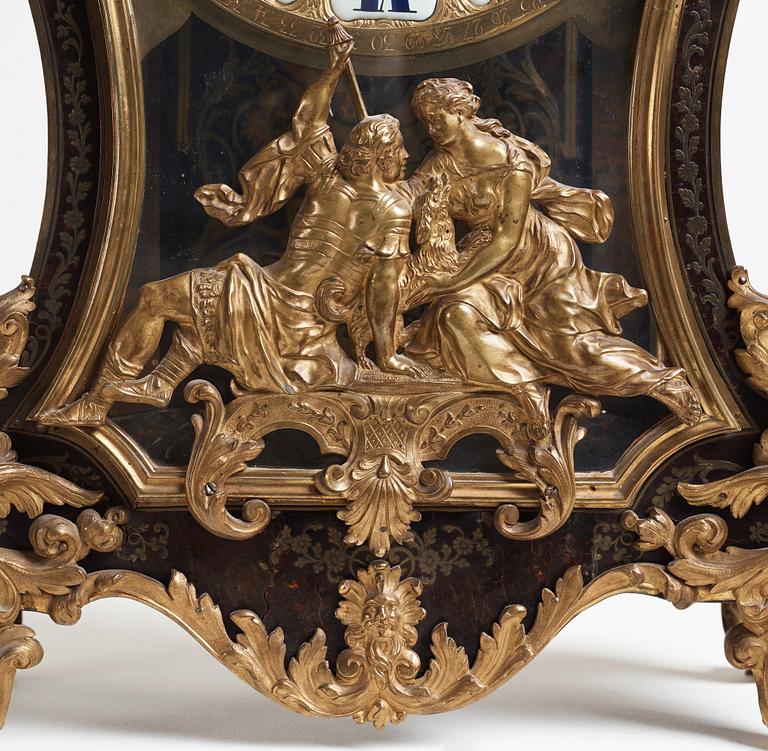 A French Régence mantel clock by Etienne Le Noir, active in Paris 1740.