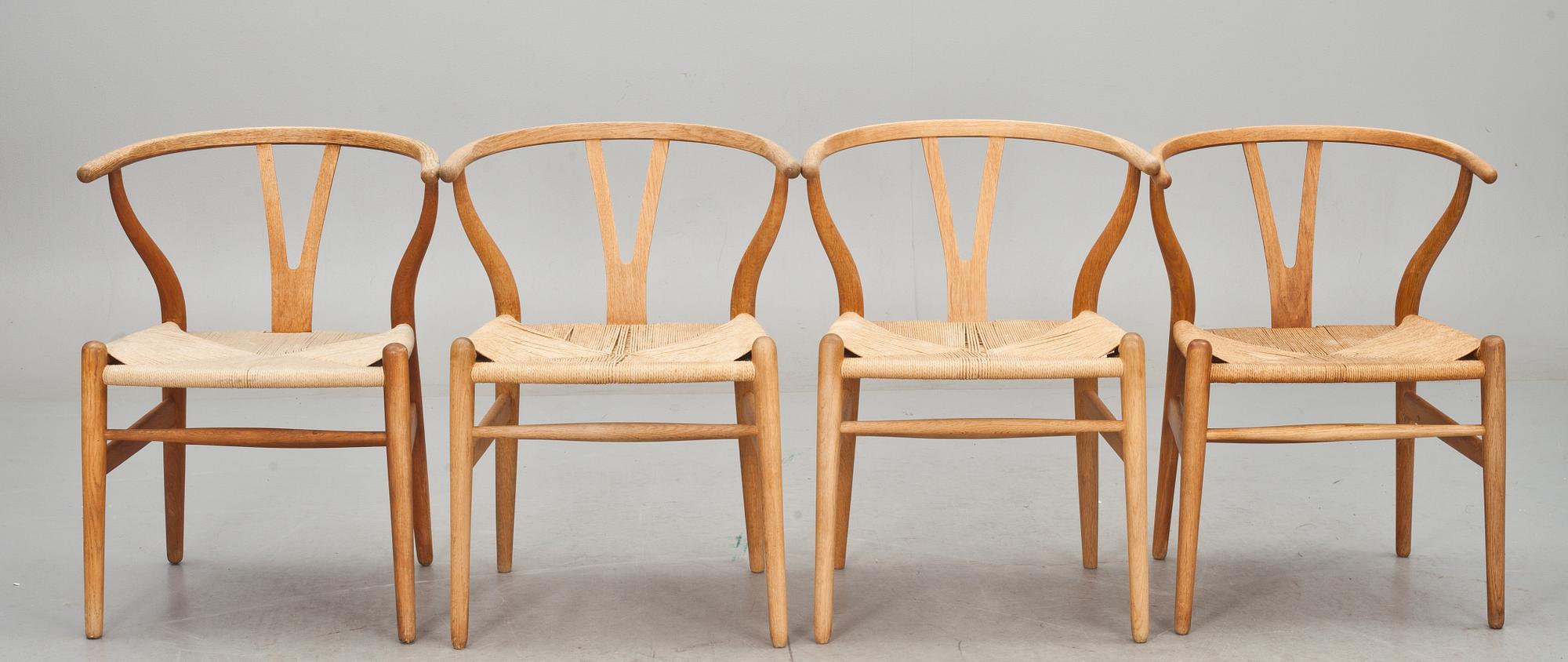 KARMSTOL. 4 st. "Y-stolen". Hans Wegner för Carl Hansen & son, Odense.