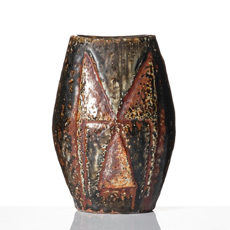 Carl-Harry Stålhane, a unique stoneware vase, Rörstrand 1963.