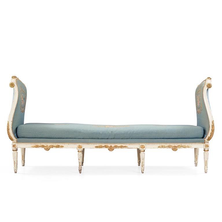 A Gustavian sofa by Carl Fredrik Flodin, master in Stockholm 1776-95.