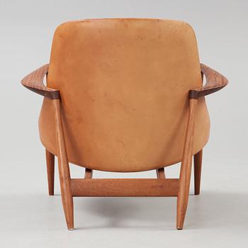 IB KOFOD LARSEN, fåtöljer, ett par med fotpallar, "Elisabeth", Christensen & Larsen, Danmark 1950-60-tal.