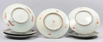 PARTI ORIENTALISKA FAT, 6 st, porslin, Kina, 1900-tal.