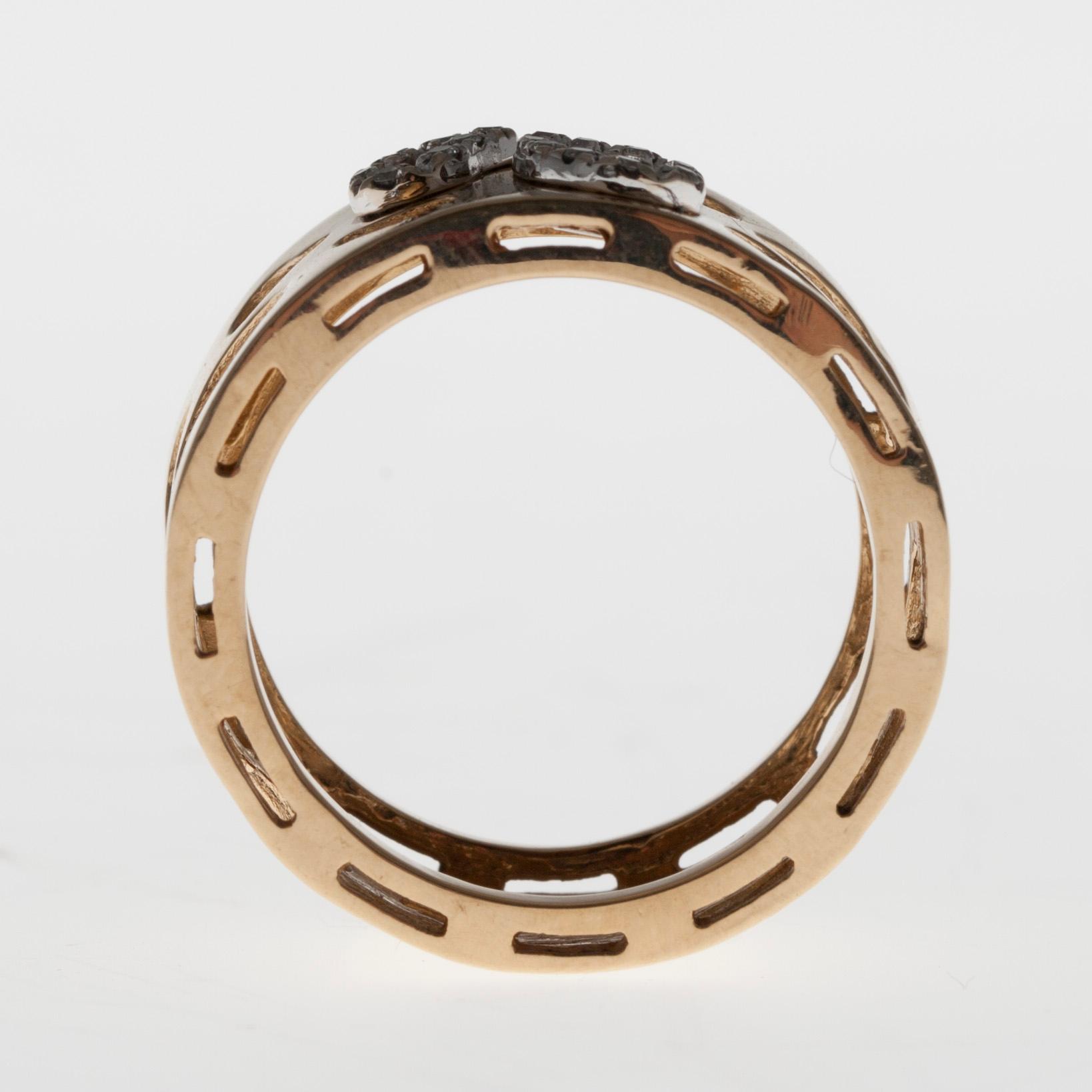 RING, 18K guld, 16 briljantslipade diamanter, Nanis, Italy, 1900-talets slut.