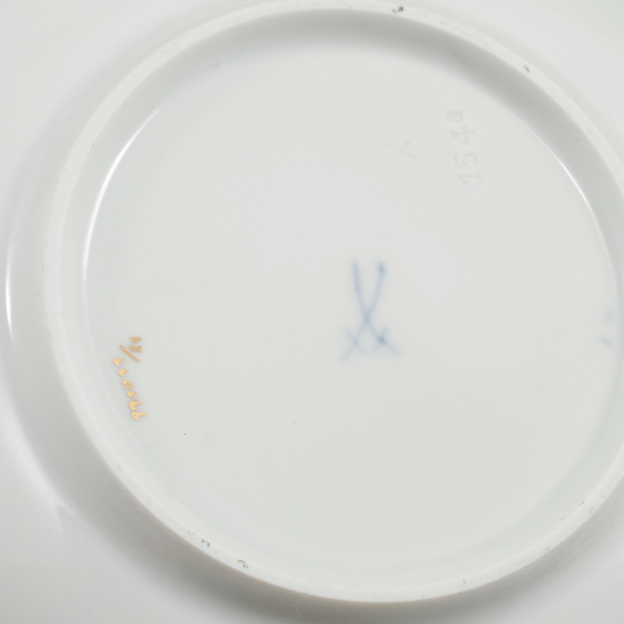 KAFFESERVIS, 12 delar, porslin, Meissen, 1900-tal.