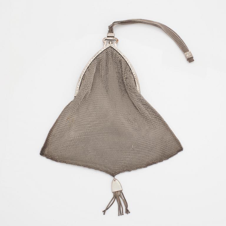 A silver bag.