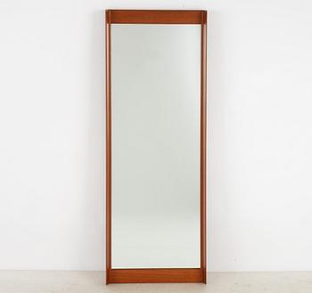 Uno & Östen Kristiansson, a teak mirror with shelf, 1960's, Sweden.